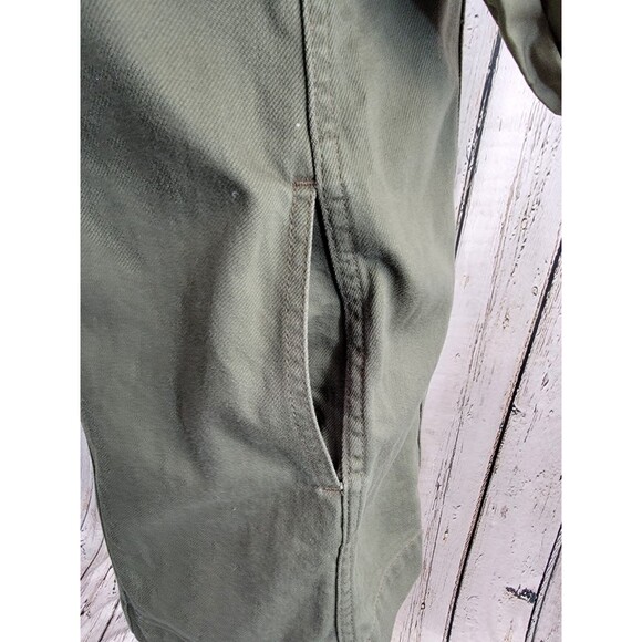 CLD Women's Size 10 Something Navy Army Green Arielle Pearl Button Dress Aline - Picture 7 of 15